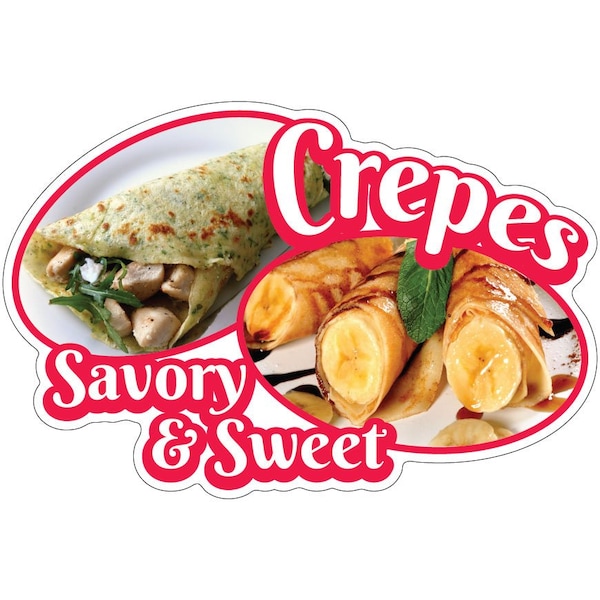 Signmission Crepes Savory & Sweet Concession Stand Food Truck Sticker, 8" x 4.5", D-DC-8 Crepes Savory & Sweet19 D-DC-8 Crepes Savory And Sweet19 - main